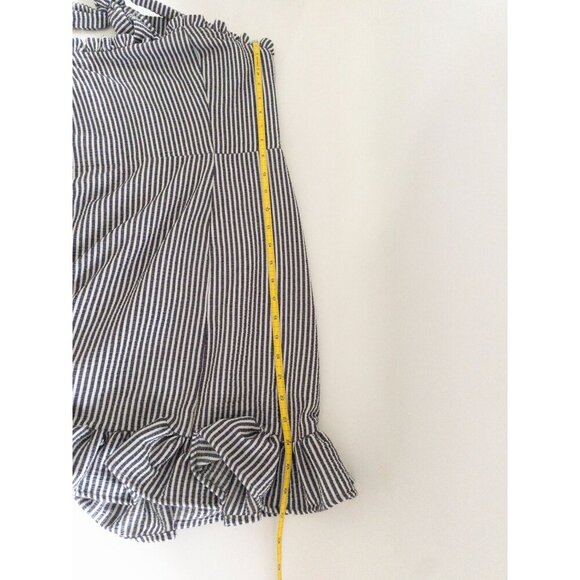 Koch Stella Mini Dress Ruffle Hem Striped Tie Straps M 8-10 - Picture 15 of 16